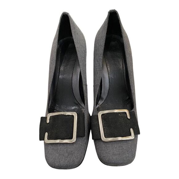 Etienne Aigner Women's Grey Slip-on Heels Pumps 6 - Picture 4 of 6